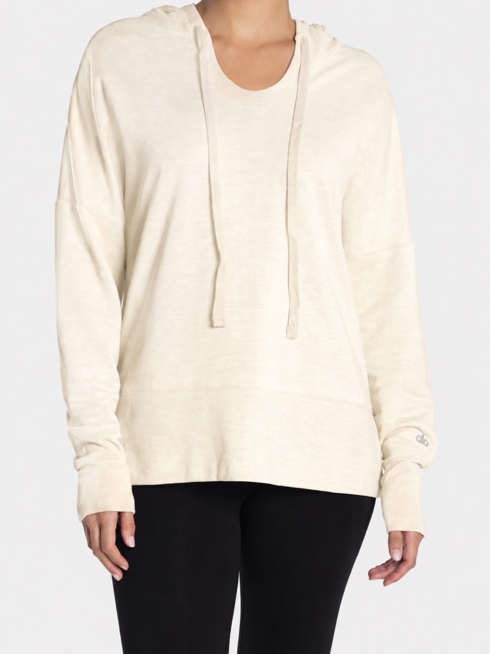 Alo Yoga Fluid Tunic Hoodie in cream Small